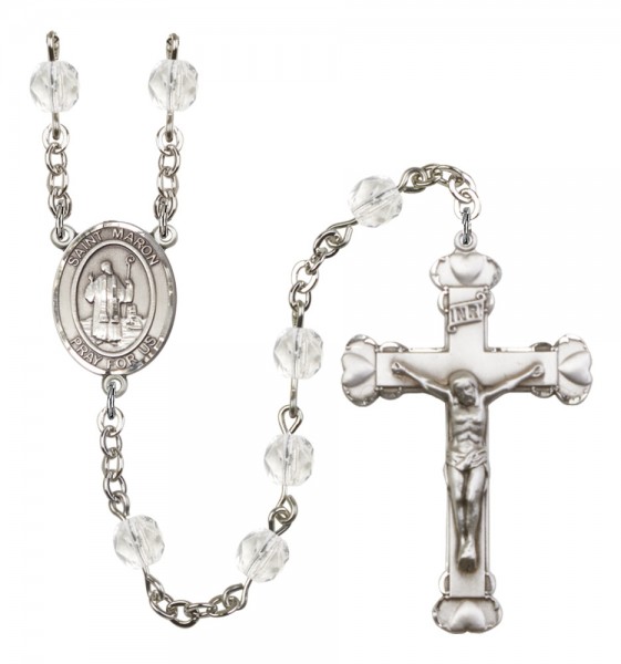 Women's St. Maron Birthstone Rosary - Crystal