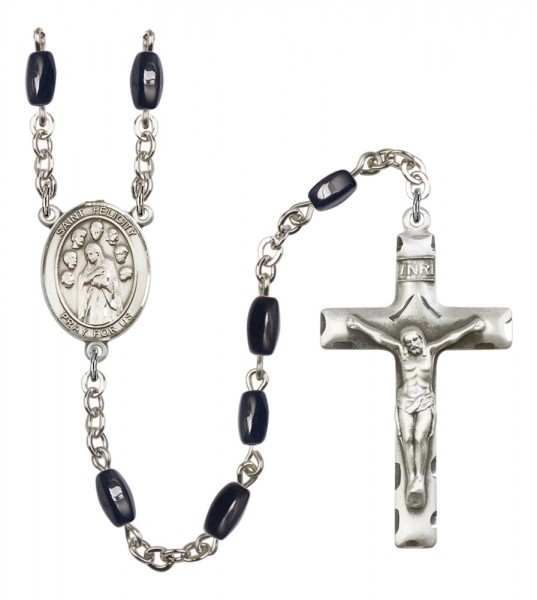 Men's St. Felicity Silver Plated Rosary - Black | Silver