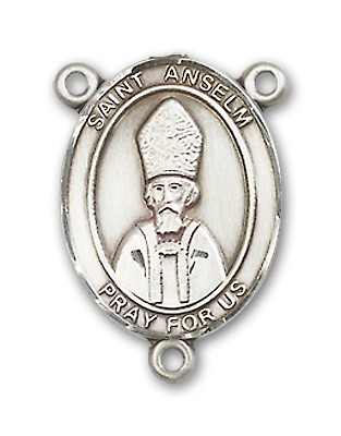 St. Anselm of Canterbury Rosary Centerpiece Sterling Silver or Pewter - Sterling Silver