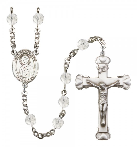 Women's St. Dominic Savio Birthstone Rosary - Crystal