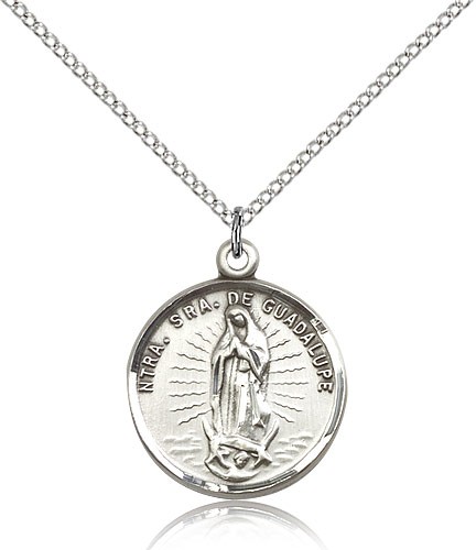 Our Lady of Guadalupe Medal Spanish - Sterling Silver