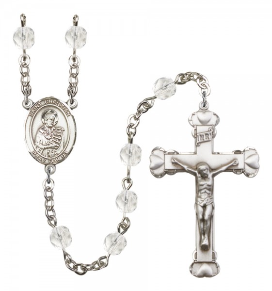 Women's St. Christian Demosthenes Birthstone Rosary - Crystal