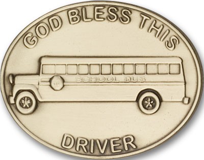 God Bless This Bus Driver Visor Clip - Antique Gold