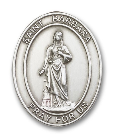 St. Barbara Visor Clip - Antique Silver