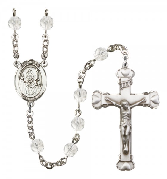 Women's St. David of Wales Birthstone Rosary - Crystal
