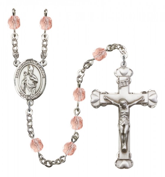 Women's St. Augustine of Hippo Birthstone Rosary - Pink