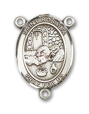 St. Rosalia Rosary Centerpiece Sterling Silver or Pewter - Sterling Silver