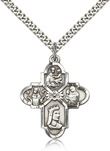 Franciscan 4-Way Medal - Sterling Silver