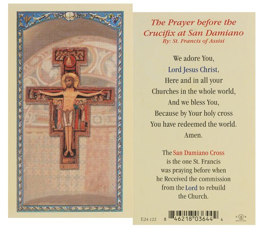 The Prayer Before The Crucifix Laminated Prayer Cards 25 Pack - Full Color