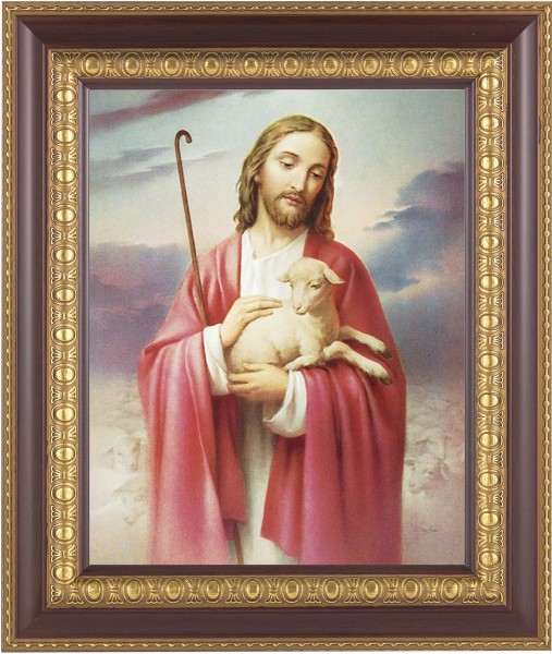 Jesus the Good Shepherd 8x10 Framed Print Under Glass - #126 Frame