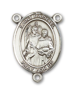 St. Raphael the Archangel Rosary Centerpiece Sterling Silver or Pewter - Sterling Silver