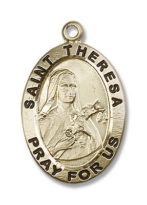 Men's St. Theresa Medal - 14K Solid Gold