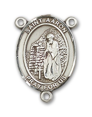 St. Aaron Rosary Centerpiece Sterling Silver or Pewter - Sterling Silver