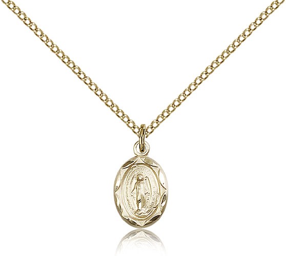 Petite Miraculous Medal Necklace - 14KT Gold Filled
