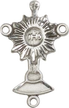 Monstrance Sterling Silver Rosary Centerpiece - Sterling Silver