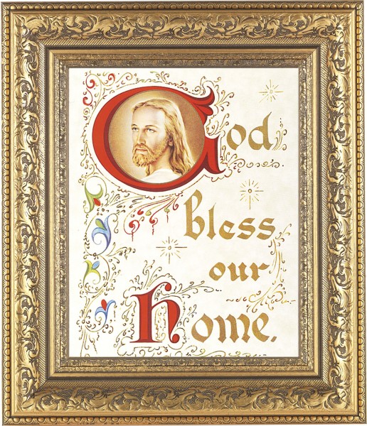 God Bless Our Home 8x10 Framed Print Under Glass - #115 Frame
