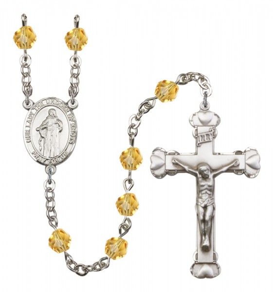 Women's Our Lady the Undoer of Knots Birthstone Rosary - Topaz