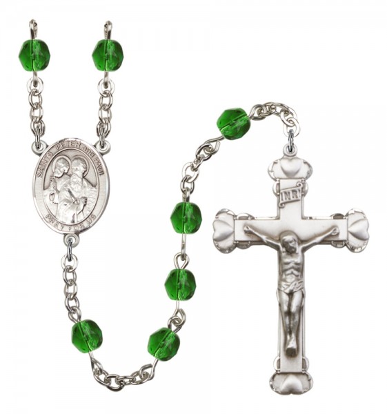 Women's Sts. Peter &amp; Paul Birthstone Rosary - Emerald Green