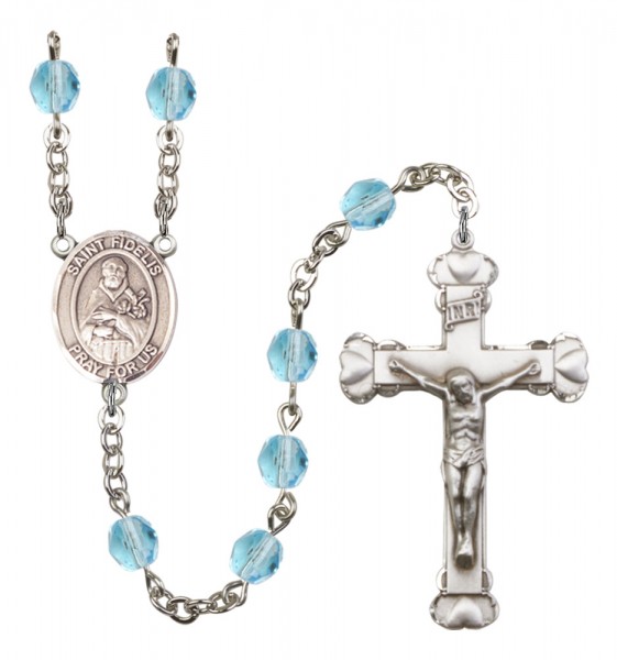Women's St. Fidelis Birthstone Rosary - Aqua