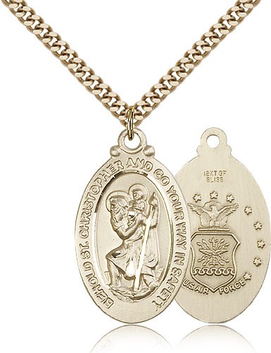 St. Christopher Air Force Medal - 14KT Gold Filled
