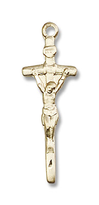 Papal Crucifix Pendant - 14K Solid Gold