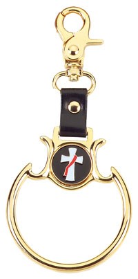 Golf Towel Hook with Deacon's Cross Design - Gold Tone