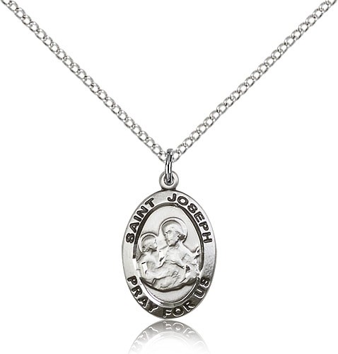 Women's Small Oval St. Joseph Medal - Sterling Silver