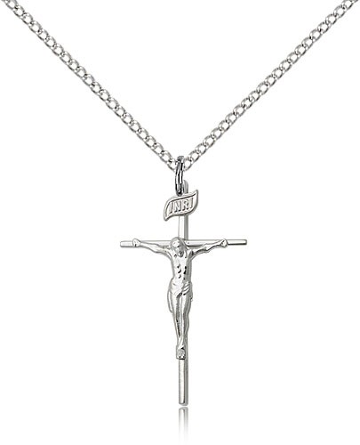 Slimline Crucifix Pendant, Three Sizes Available - Sterling Silver