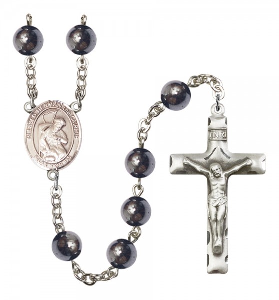 Men's Blessed Herman the Cripple Silver Plated Rosary - Silver