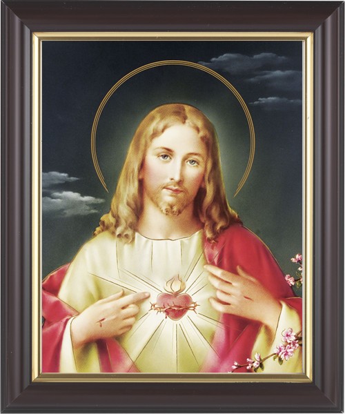 Sacred Heart of Jesus 8x10 Framed Print Under Glass - #133 Frame
