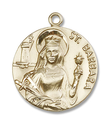 St. Barbara Medal - 14K Solid Gold