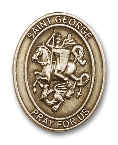 St. George Oval Visor Clip - Antique Gold