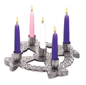 Advent Wreath Pewter Finish Celtic Knot  - Pewter