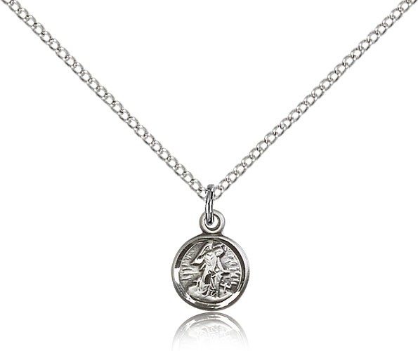 Petite Guardian Angel Medal - Sterling Silver
