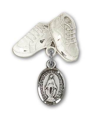 Baby Pin with Miraculous Charm and Baby Boots Pin - Sterling Silver