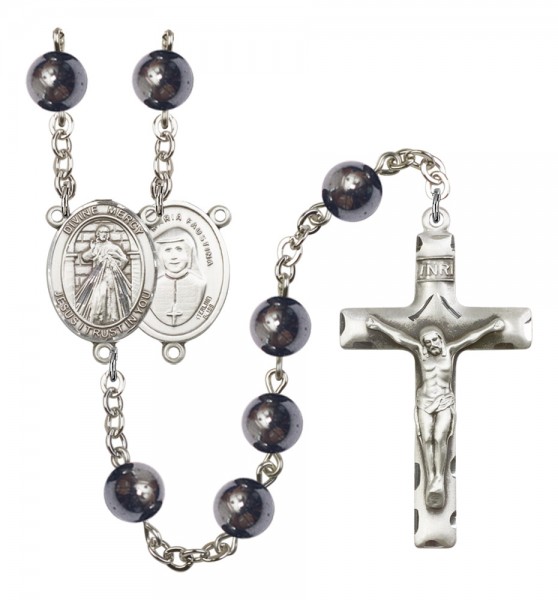 Men's Divine Mercy Silver Plated Rosary - Silver