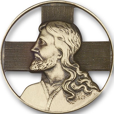 Christ Visor Clip - Antique Gold