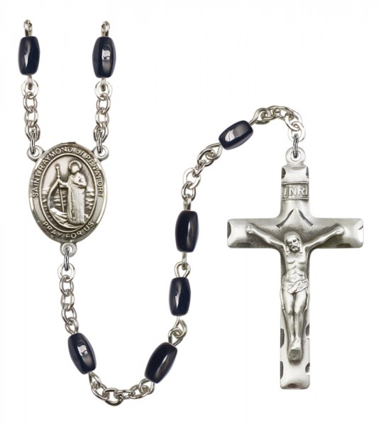 Men's St. Raymond of Penafort Silver Plated Rosary - Black | Silver