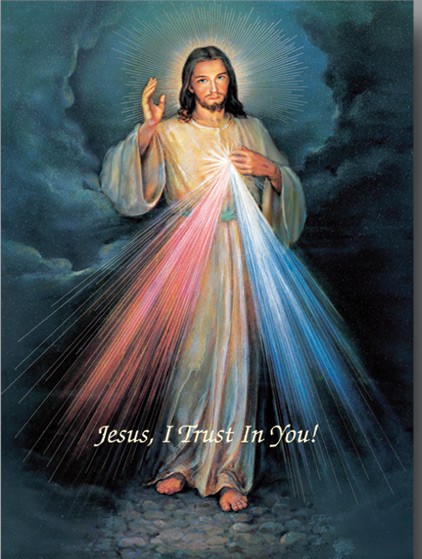 Divine Mercy Large Poster - 19&quot;W x 27&quot;H - Full Color