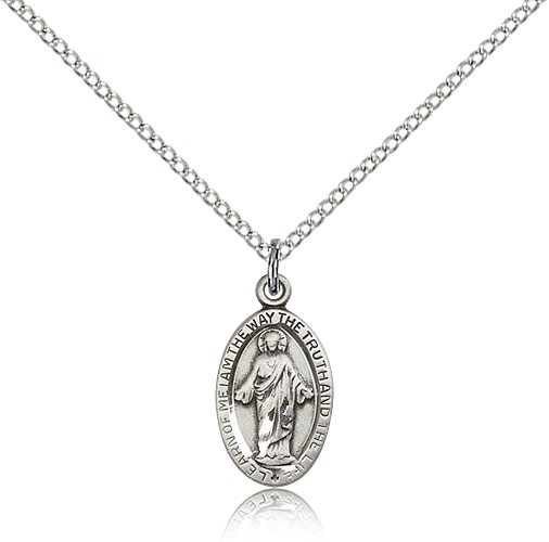 Small Learn of Me Scapular Medal - Sterling Silver