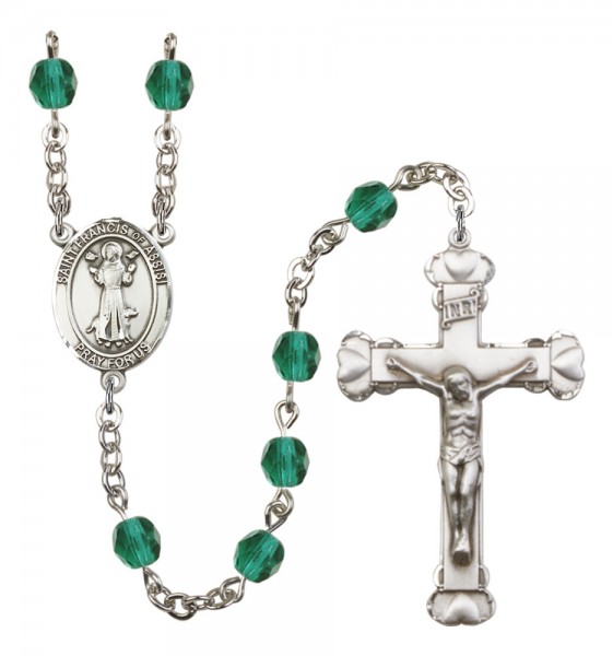 Women's St. Francis of Assisi Birthstone Rosary - Zircon