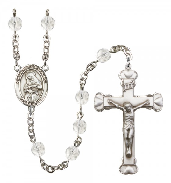 Women's Our Lady of Providence Birthstone Rosary - Crystal