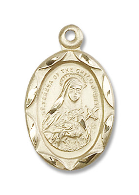 Women's St. Therese of Lisieux Medal - 14K Solid Gold