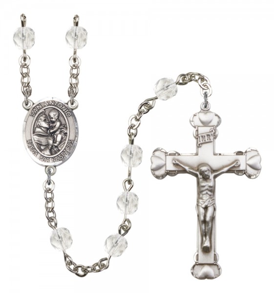 Women's San Antonio Birthstone Rosary - Crystal