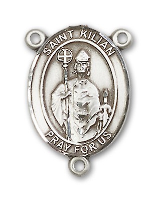 St. Kilian Rosary Centerpiece Sterling Silver or Pewter - Sterling Silver