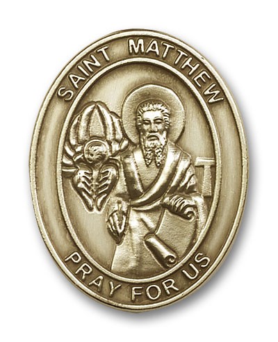 St. Matthew Visor Clip - Antique Gold