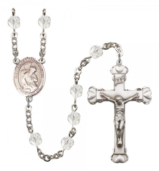 Women's Blessed Herman the Cripple Birthstone Rosary - Crystal