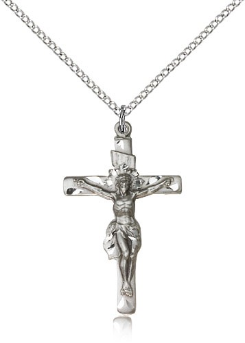 Women's Crucifix Necklace Ornate Corpus - Sterling Silver