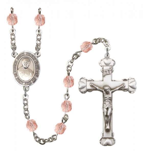 Women's Blessed John Henry Newman Birthstone Rosary - Pink