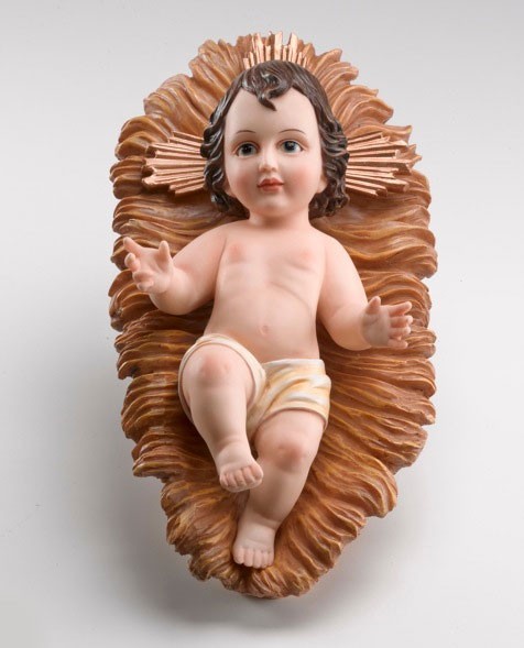 Detachable Infant Jesus and Crib - Full Color